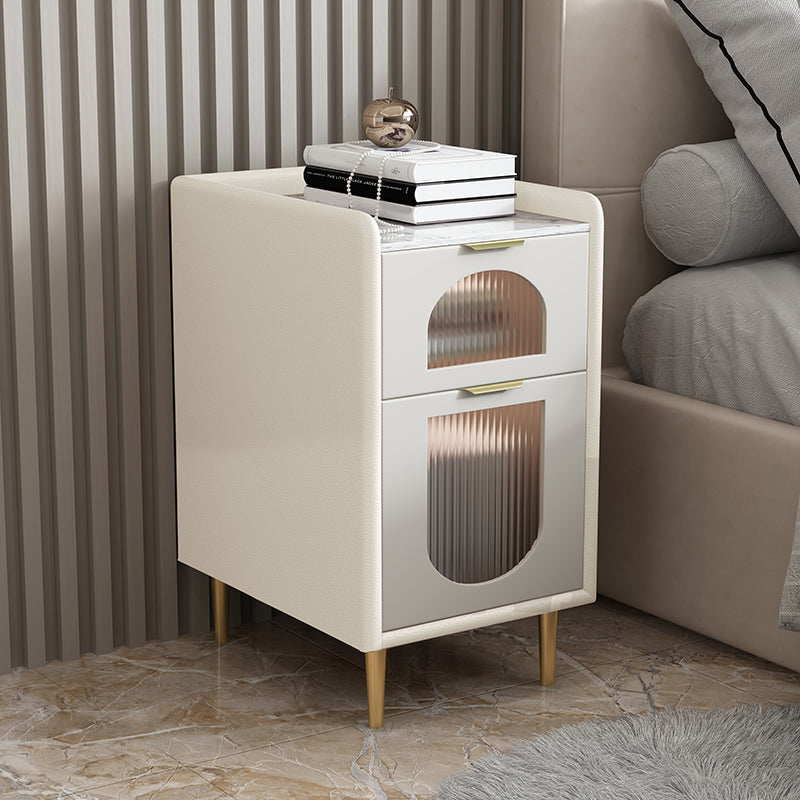 Modern Flat Top Kids Nightstand Pine Nightstands with Drawers