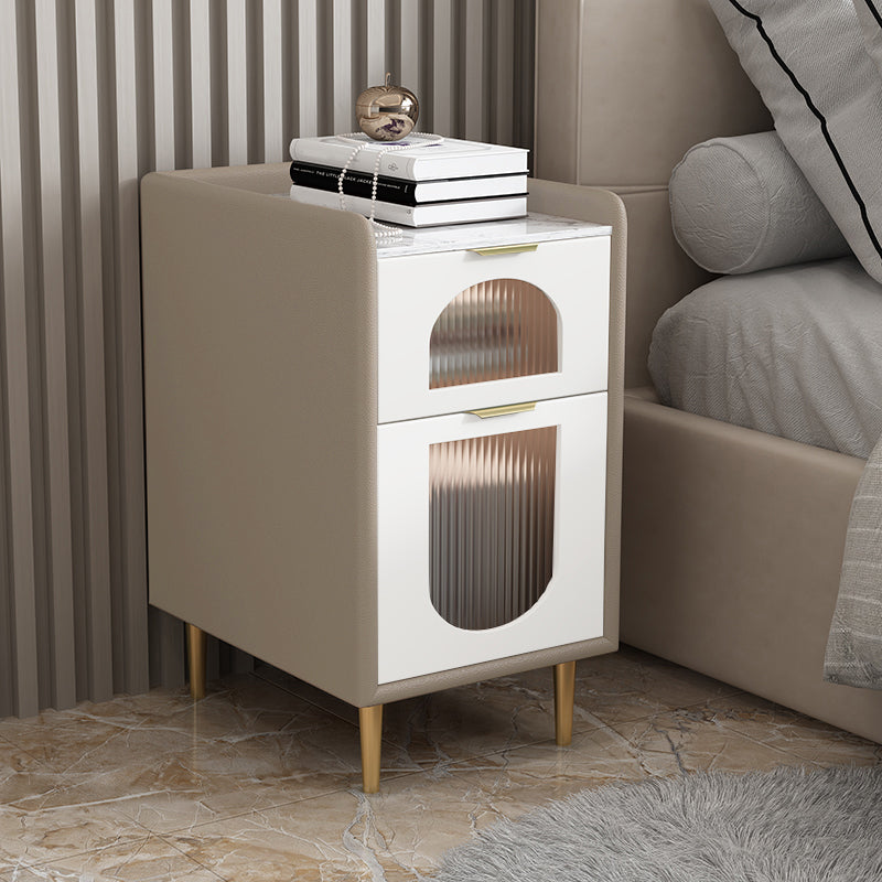 Modern Flat Top Kids Nightstand Pine Nightstands with Drawers
