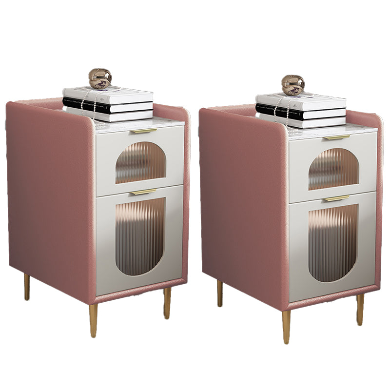 Modern Flat Top Kids Nightstand Pine Nightstands with Drawers