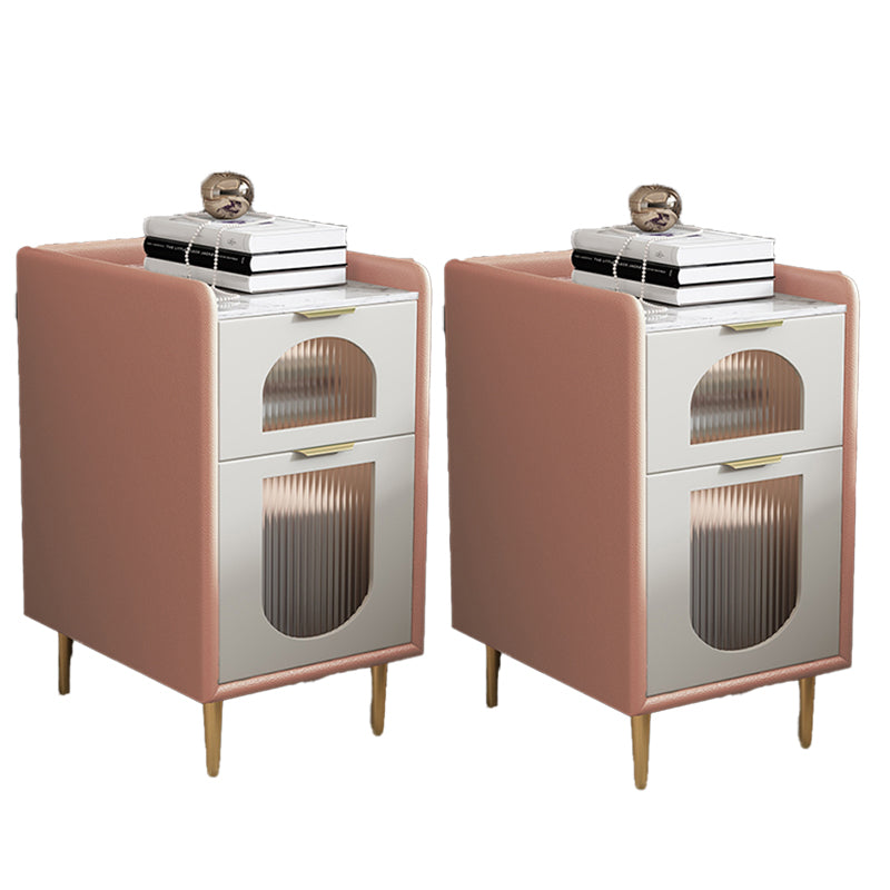 Modern Flat Top Kids Nightstand Pine Nightstands with Drawers