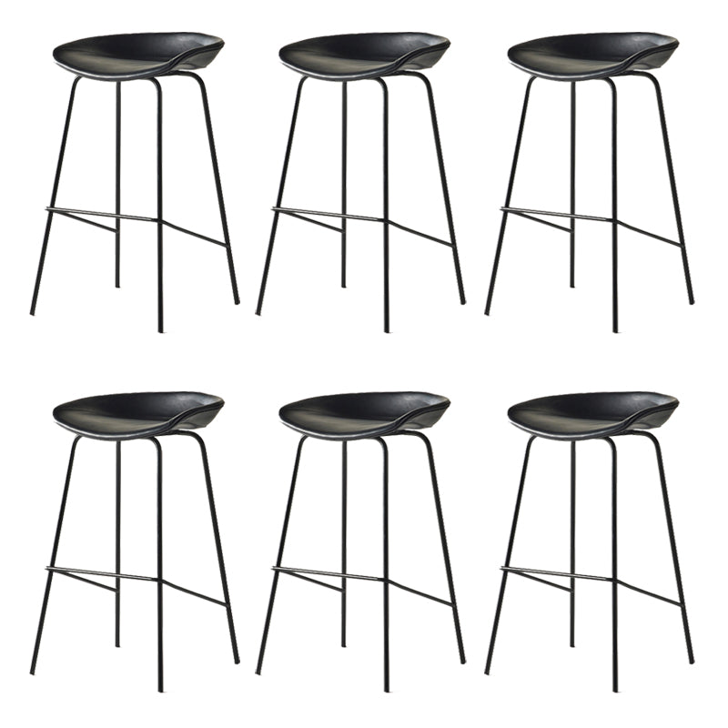 Modern Backrest Armless Counter Stool Iron Bar Stool with Pedal for Cafe