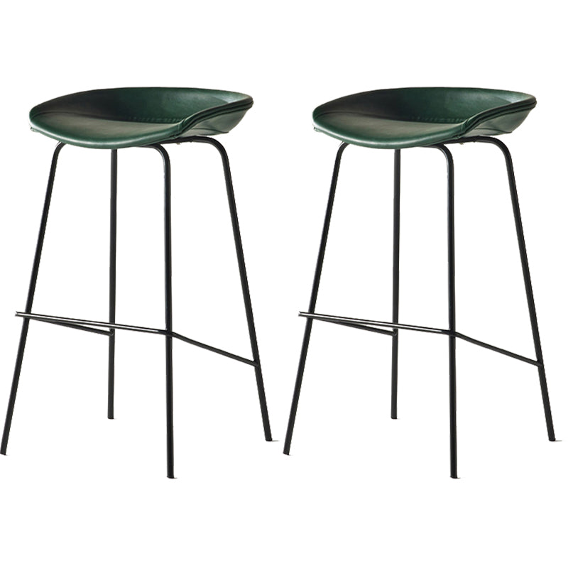 Modern Backrest Armless Counter Stool Iron Bar Stool with Pedal for Cafe