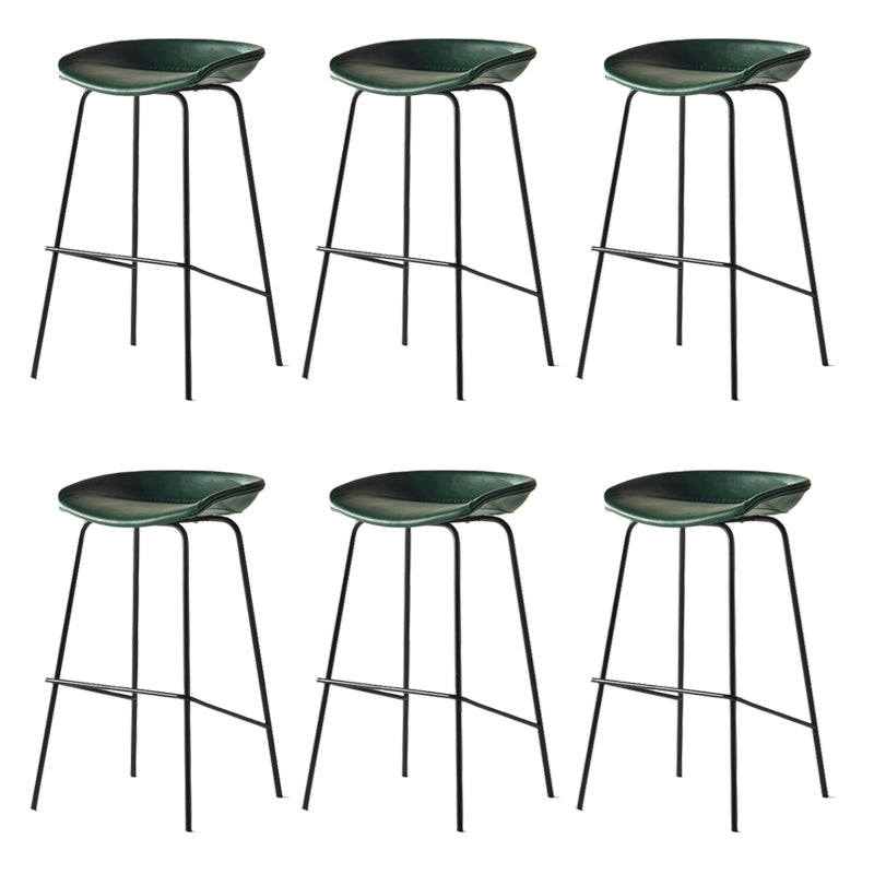 Modern Backrest Armless Counter Stool Iron Bar Stool with Pedal for Cafe