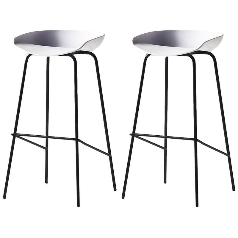 Modern Backrest Armless Counter Stool Iron Bar Stool with Pedal for Cafe