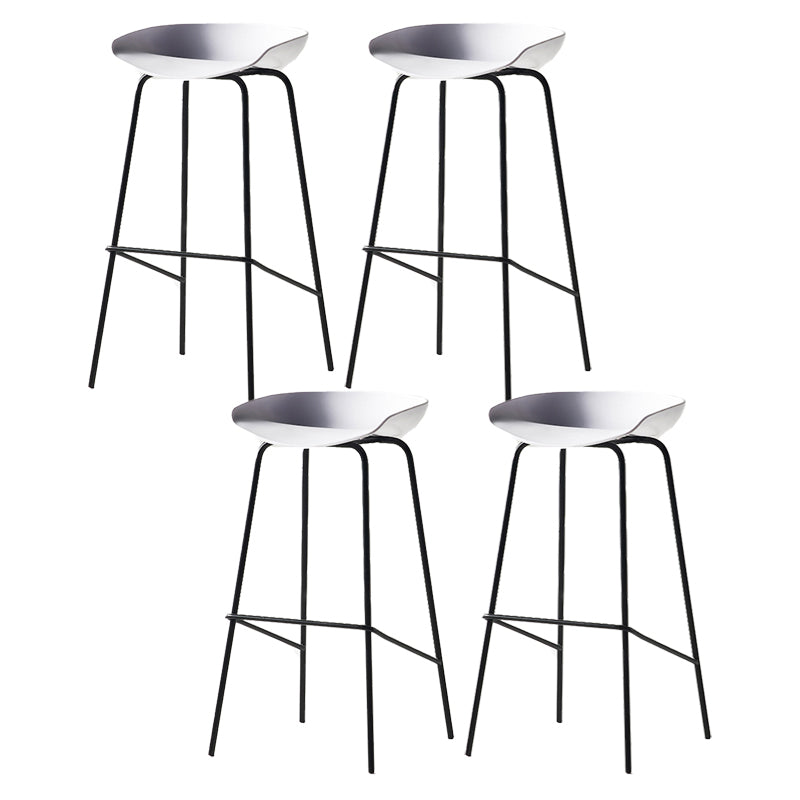 Modern Backrest Armless Counter Stool Iron Bar Stool with Pedal for Cafe