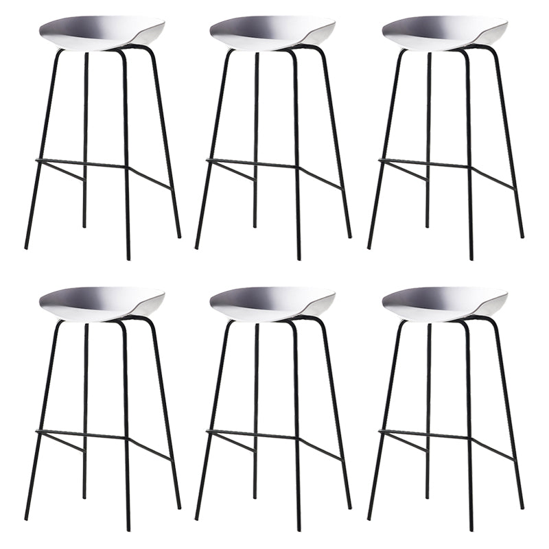 Modern Backrest Armless Counter Stool Iron Bar Stool with Pedal for Cafe