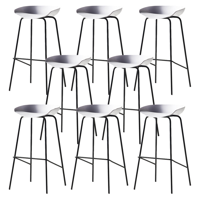 Modern Backrest Armless Counter Stool Iron Bar Stool with Pedal for Cafe
