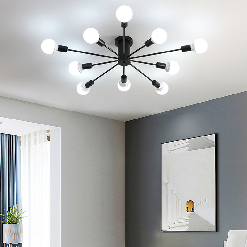 Industrial Ceiling Light Minimalist Flush Mount Ceiling Light Fixture with Glass Shade