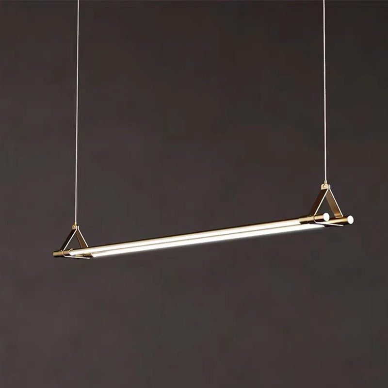 Modern Black/Golden 2-Light Kitchen Island Lighting Metal Island Pendant Lighting