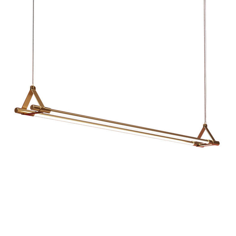 Modern Black/Golden 2-Light Kitchen Island Lighting Metal Island Pendant Lighting