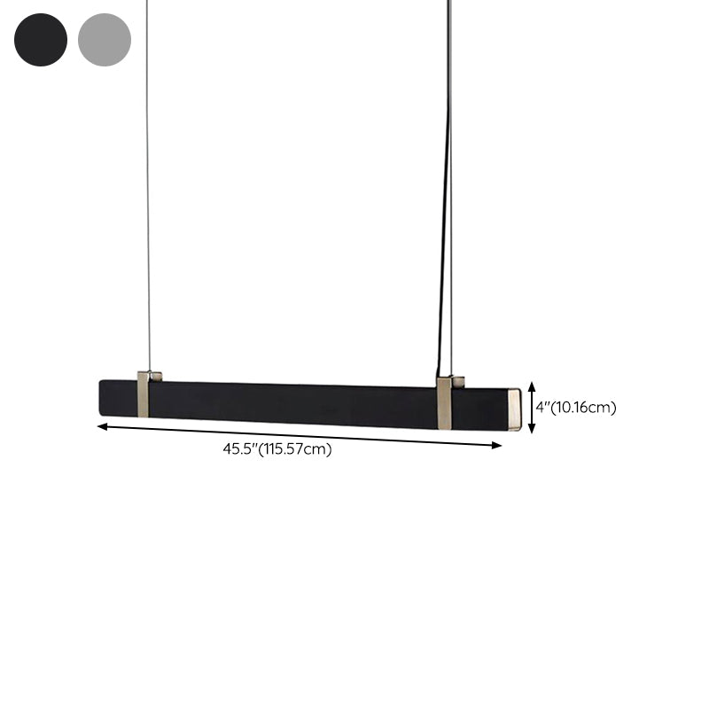 Rectangle 1 - Light LED Kitchen Island Fixture Metal Contemporary Ceiling Pendant