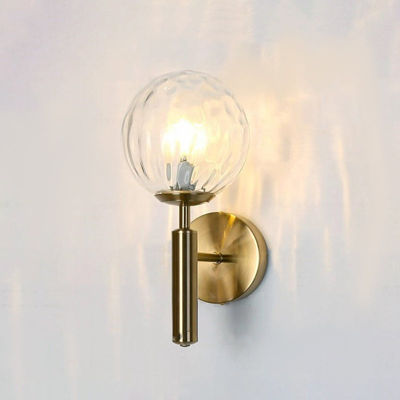 Industrial Metal Wall Sconce Ball Shape Vanity Lamp with Glass Shade for Bathroom