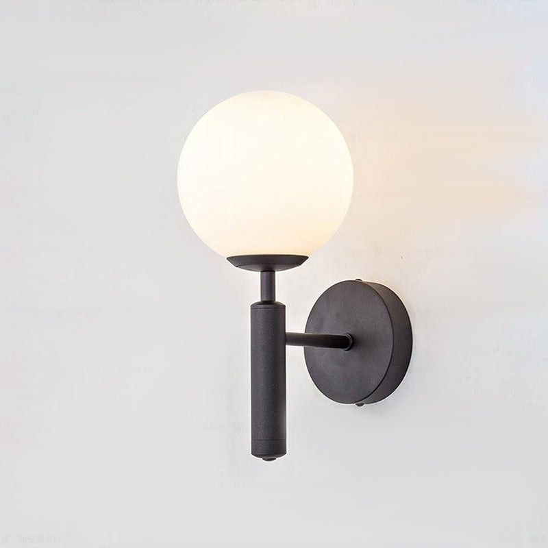 Industrial Metal Wall Sconce Ball Shape Vanity Lamp with Glass Shade for Bathroom