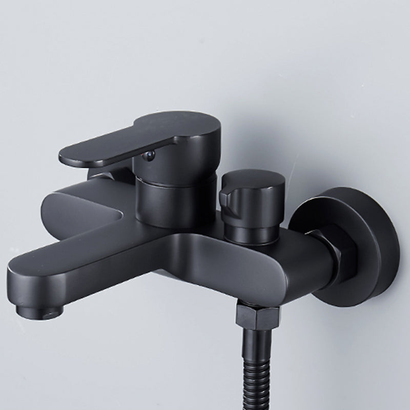 Modern Tub Faucet Lever Handle Wall Mount Fixed Bathtub Faucet