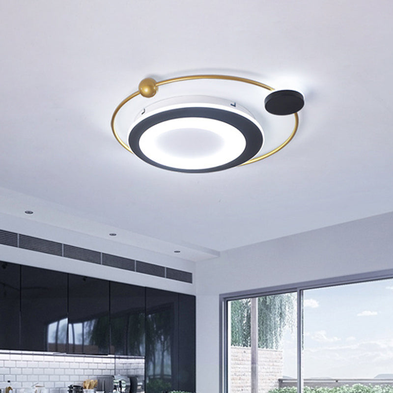 Acrylic Orbit Flush Mount Spotlight Modern LED Gold Finish Close to Ceiling Lighting in Warm/White Light