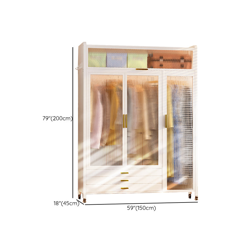 Contemporary Freestanding Wardrobe Home White Wardrobe Closet