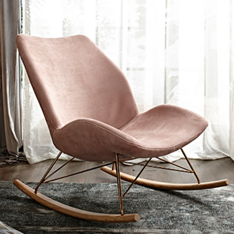 Contemporary Accent Room Chair in Pink/Grey with Solid Wood Base