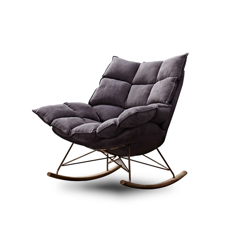 Contemporary Accent Room Chair in Pink/Grey with Solid Wood Base