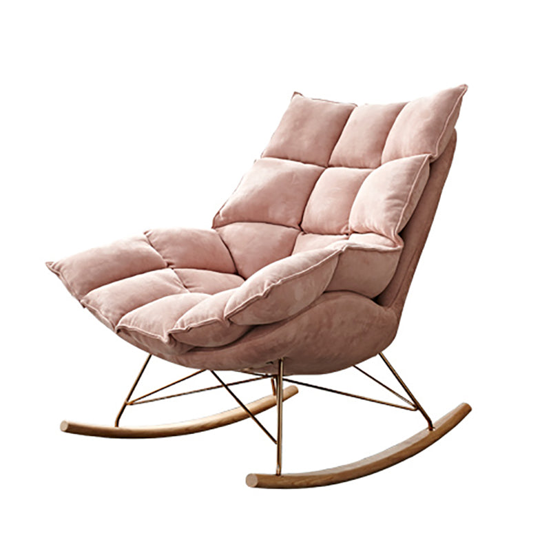 Contemporary Accent Room Chair in Pink/Grey with Solid Wood Base