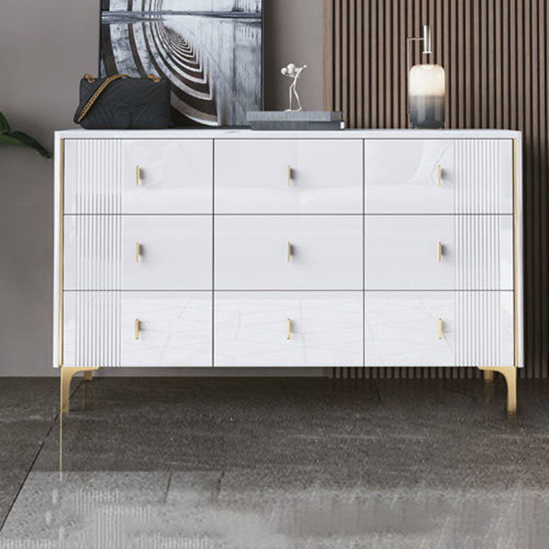 Classic Glam Storage Chest Dresser 15.6 Inch Width Stone Dresser with 6/8/9 Drawers