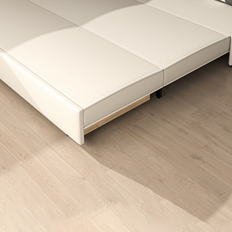 Bonded Leather Scandinavian Sofa Bed Armless White Convertible Sofas