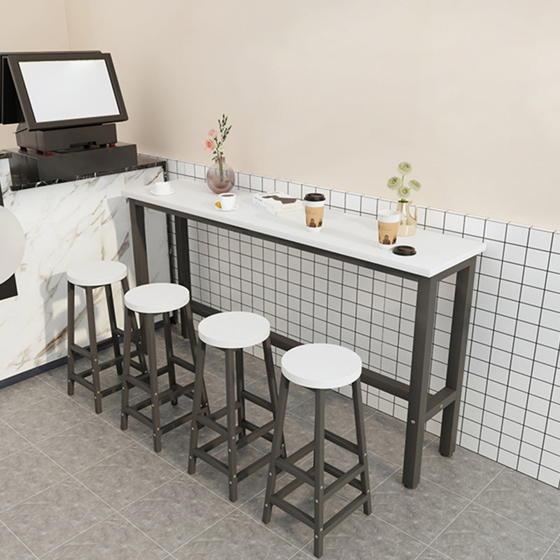 Industrial Rectangle Wood Counter Table 5 Pieces Bar Table Set for Cafe