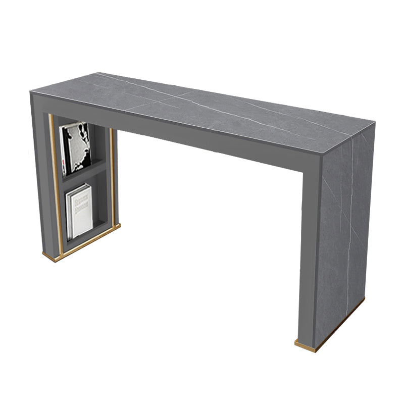 Rectangle Bar Pub Table Set 1/3 Pcs Stone Top Bar Table and Upholstered Stools