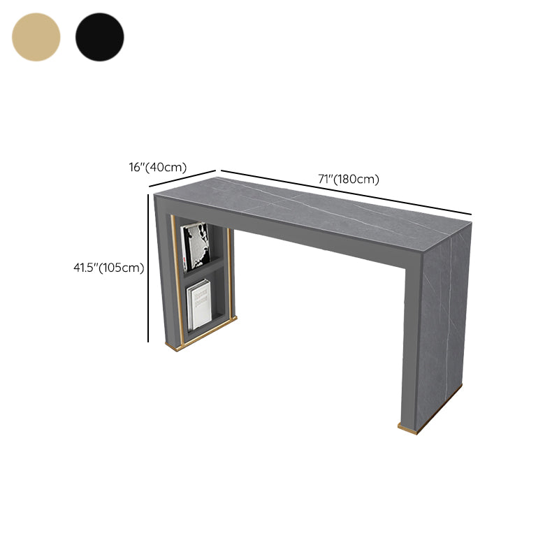 Rectangle Bar Pub Table Set 1/3 Pcs Stone Top Bar Table and Upholstered Stools