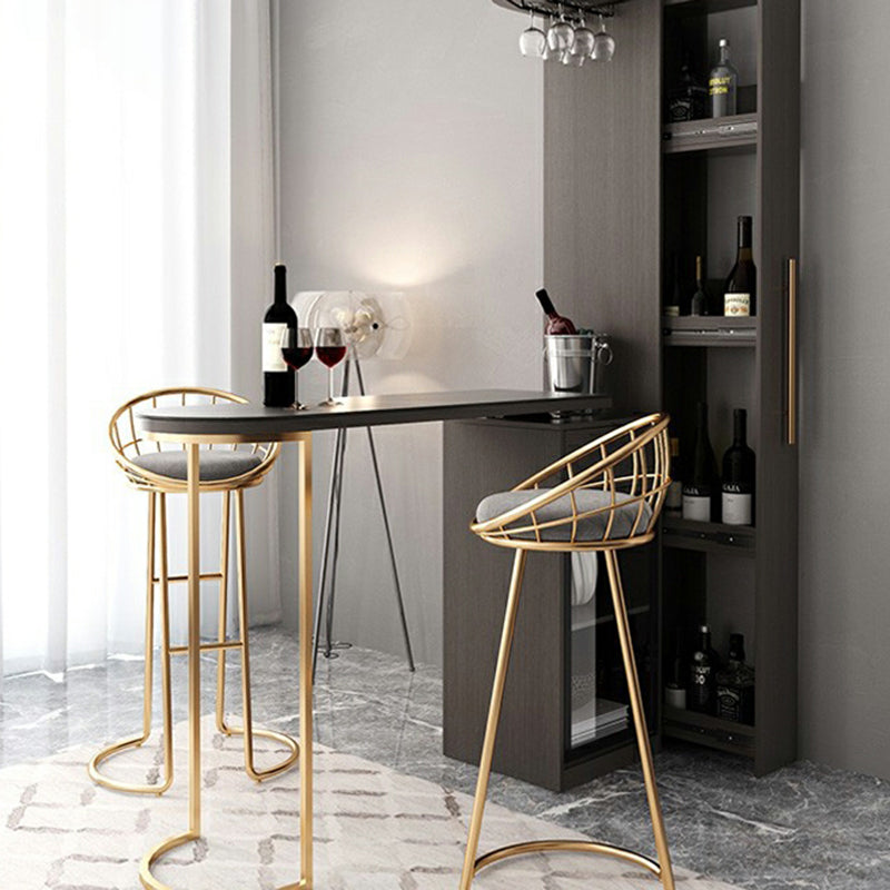 Glam Wood Counter Table 2/3 Pieces Bar Table Set with Wine Racks for Living Room