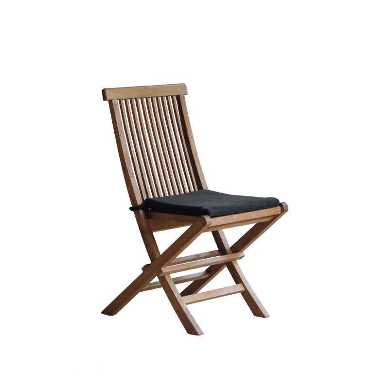 Modern Patio Dining Chair Solid Wood Natural Armles Folding Outdoor Bistro Chairs