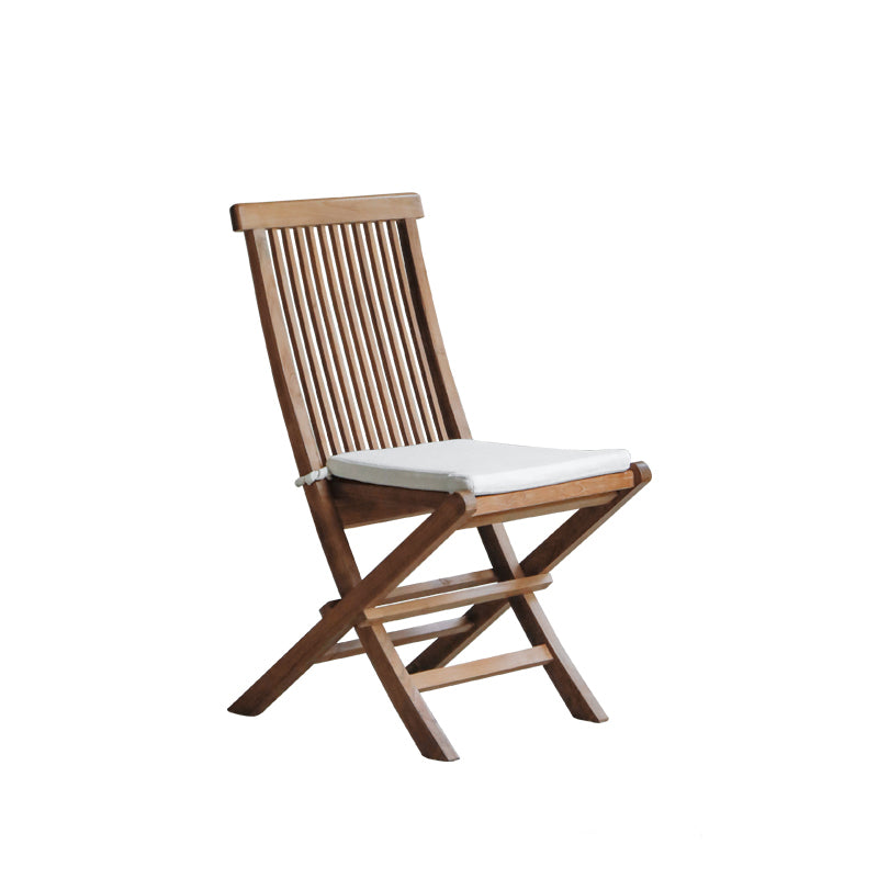 Modern Patio Dining Chair Solid Wood Natural Armles Folding Outdoor Bistro Chairs
