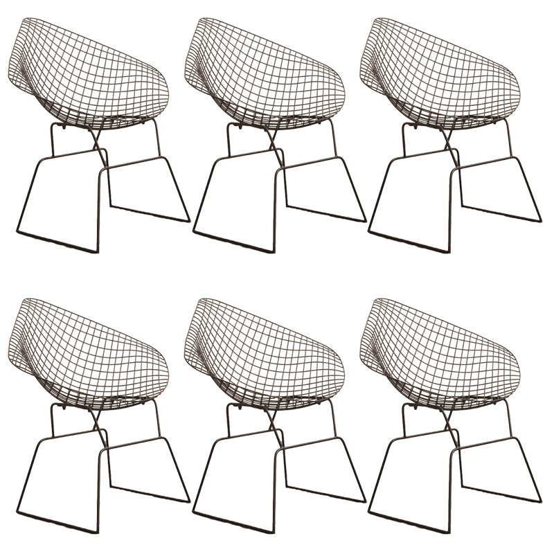 Industrial Black Metal Outdoor Bistro Chair Upholstered Outdoors Dining Chair