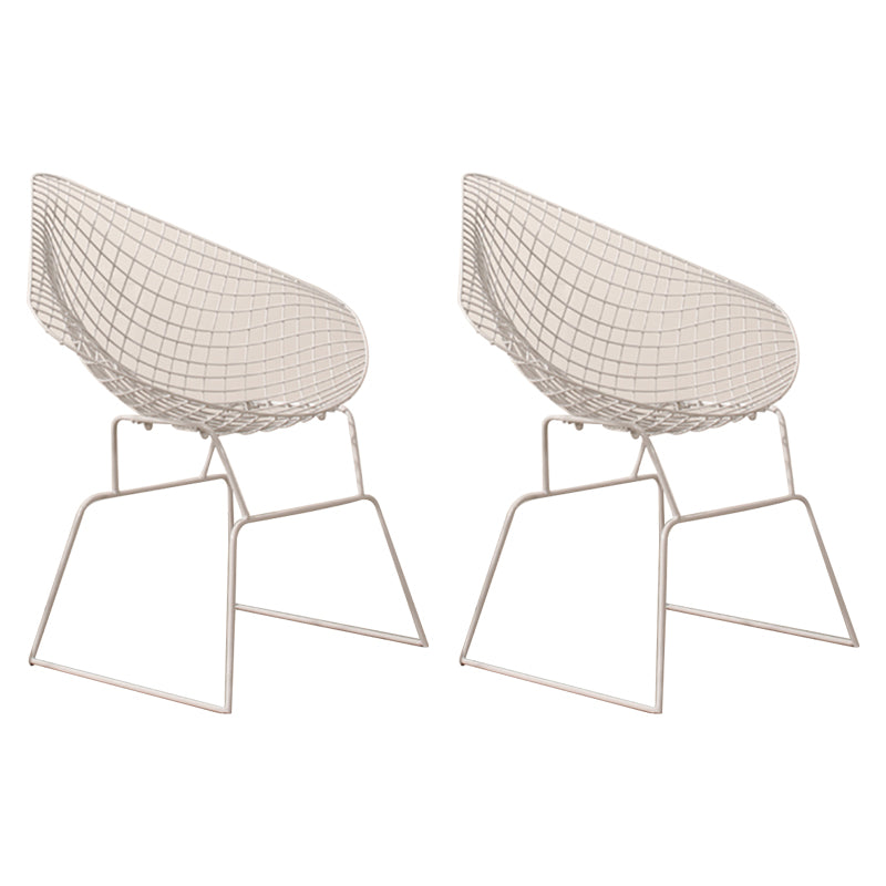 Industrial Black Metal Outdoor Bistro Chair Upholstered Outdoors Dining Chair