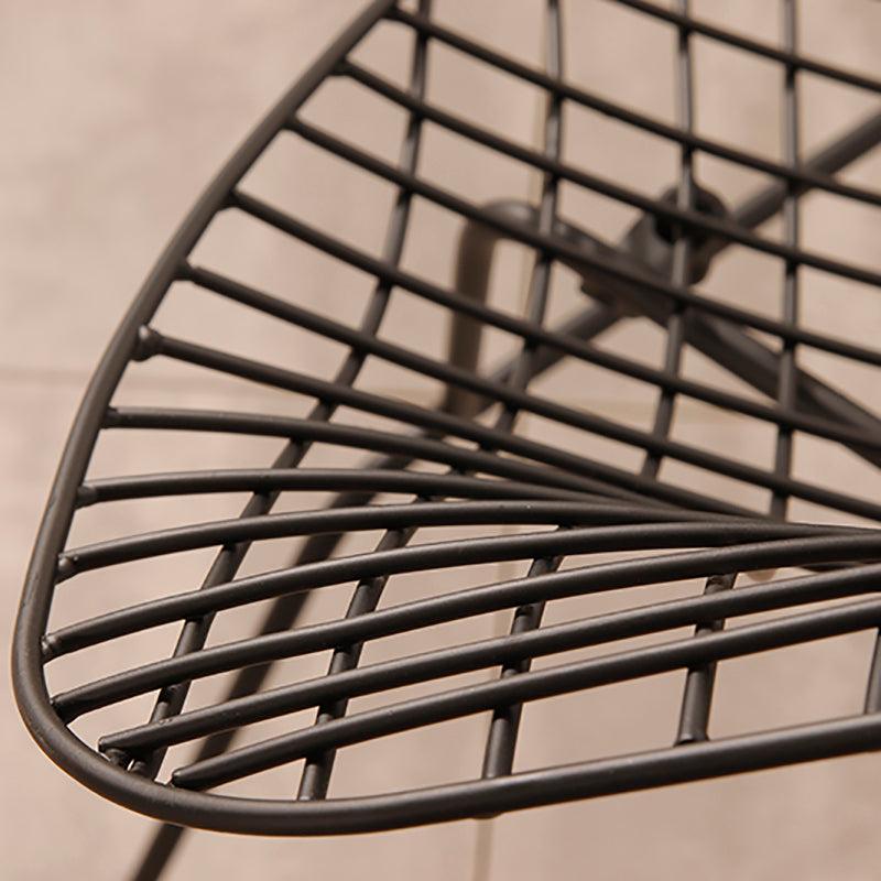 Industrial Black Metal Outdoor Bistro Chair Upholstered Outdoors Dining Chair