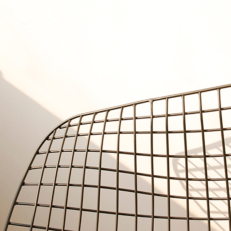 Industrial Black Metal Outdoor Bistro Chair Upholstered Outdoors Dining Chair