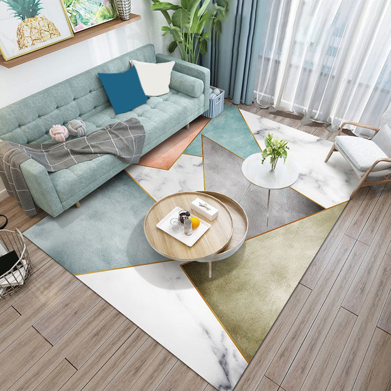 Nordic Rug Beige Polyester Carpet Stain Resistant Rug for Bedroom