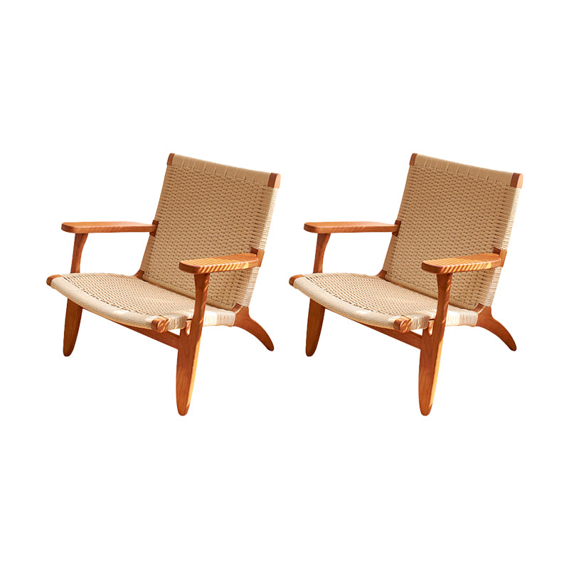 Contemporary Solid Wood Arm Chair Home Cane Back Dining Chair