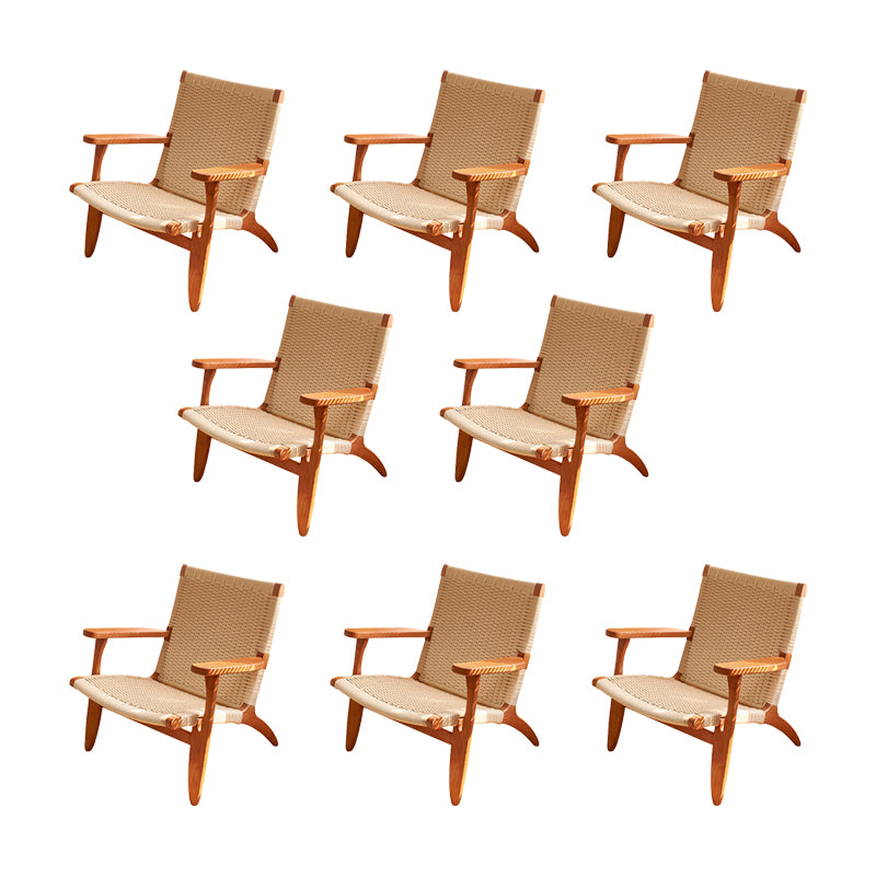 Contemporary Solid Wood Arm Chair Home Cane Back Dining Chair