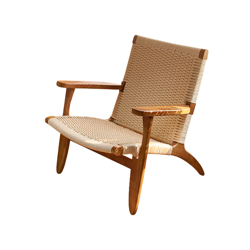 Contemporary Solid Wood Arm Chair Home Cane Back Dining Chair