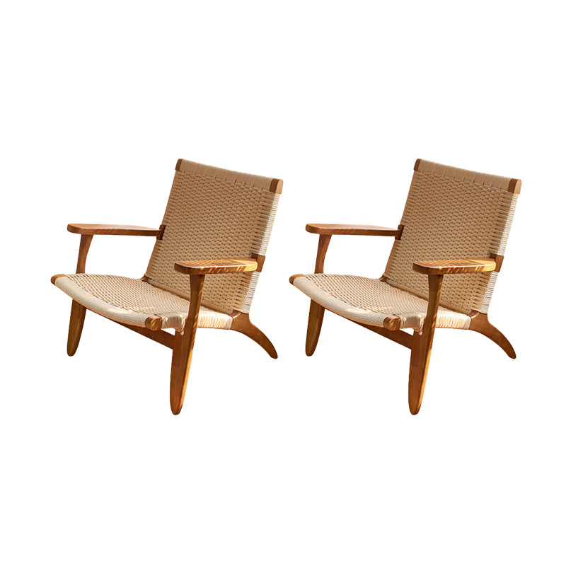 Contemporary Solid Wood Arm Chair Home Cane Back Dining Chair
