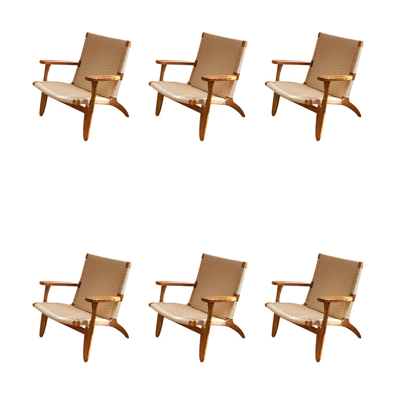 Contemporary Solid Wood Arm Chair Home Cane Back Dining Chair