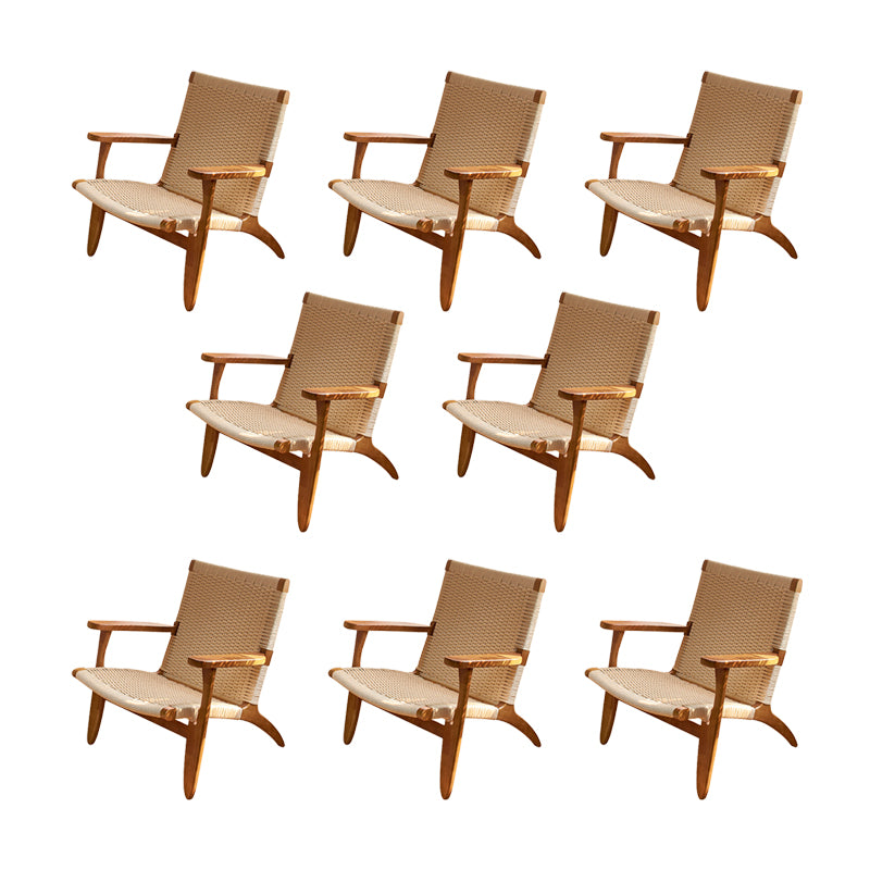 Contemporary Solid Wood Arm Chair Home Cane Back Dining Chair