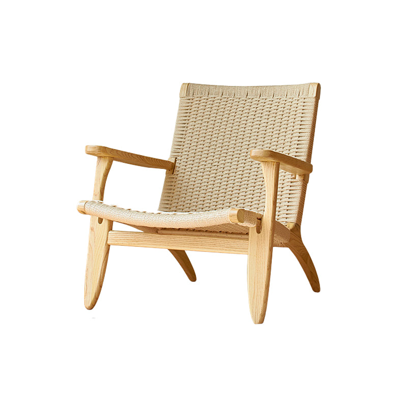 Contemporary Solid Wood Arm Chair Home Cane Back Dining Chair