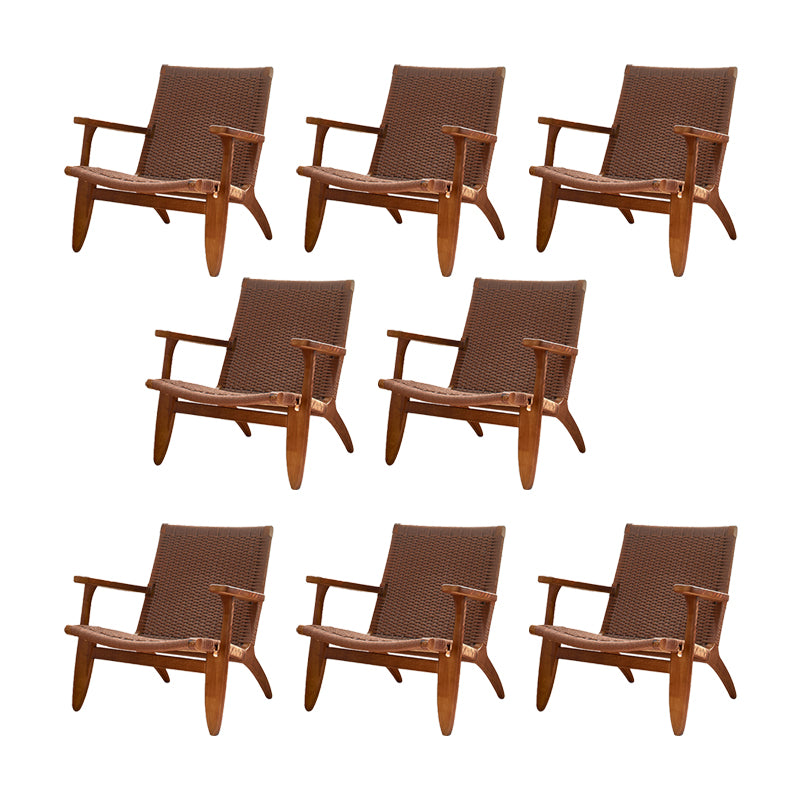 Contemporary Solid Wood Arm Chair Home Cane Back Dining Chair