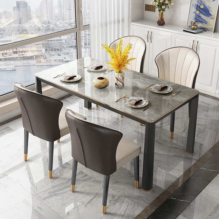 Oak Solid Wood Legs Dining Table Mid-Century Rectangle Dining Table