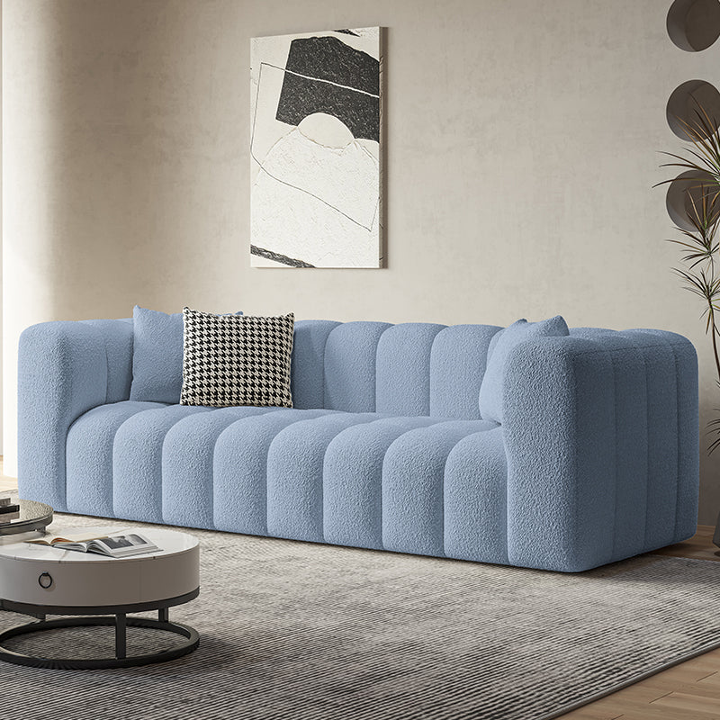 Square Arm Sofa Scratch Resistant Living Room Seating with Pillows