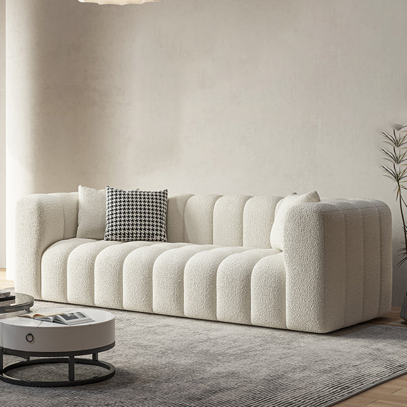 Square Arm Sofa Scratch Resistant Living Room Seating with Pillows