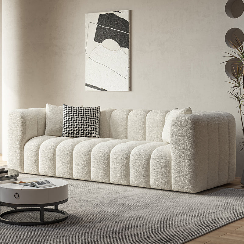 Square Arm Sofa Scratch Resistant Living Room Seating with Pillows