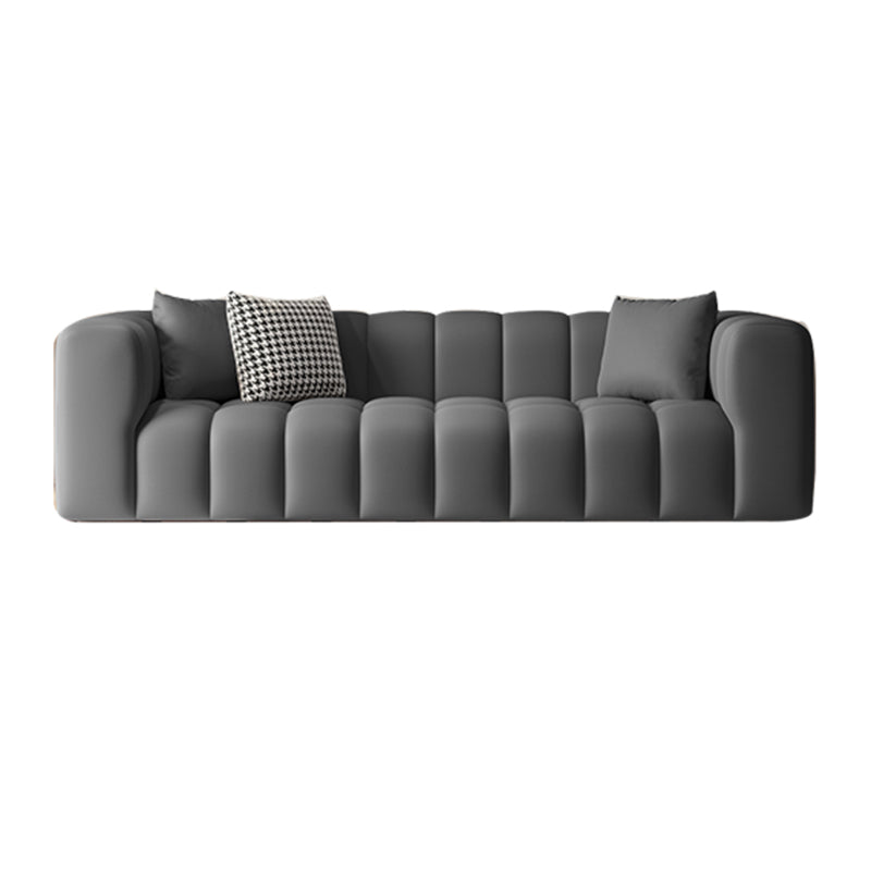 Square Arm Sofa Scratch Resistant Living Room Seating with Pillows