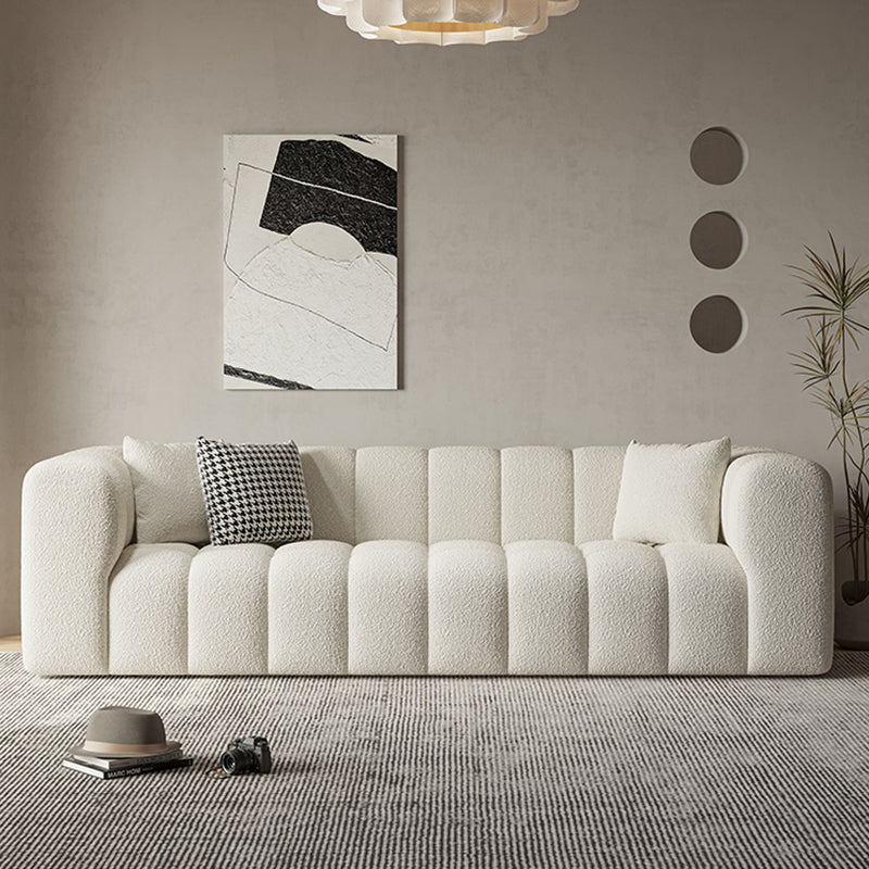 Square Arm Sofa Scratch Resistant Living Room Seating with Pillows